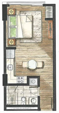 studio floor plan in 32 sanson by rockwell